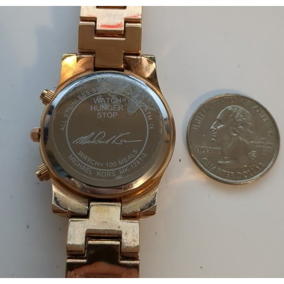 Rare Michael kors women's 'Stop Hunger' rose gold watch MK1241-3 - Picture 3 of 3